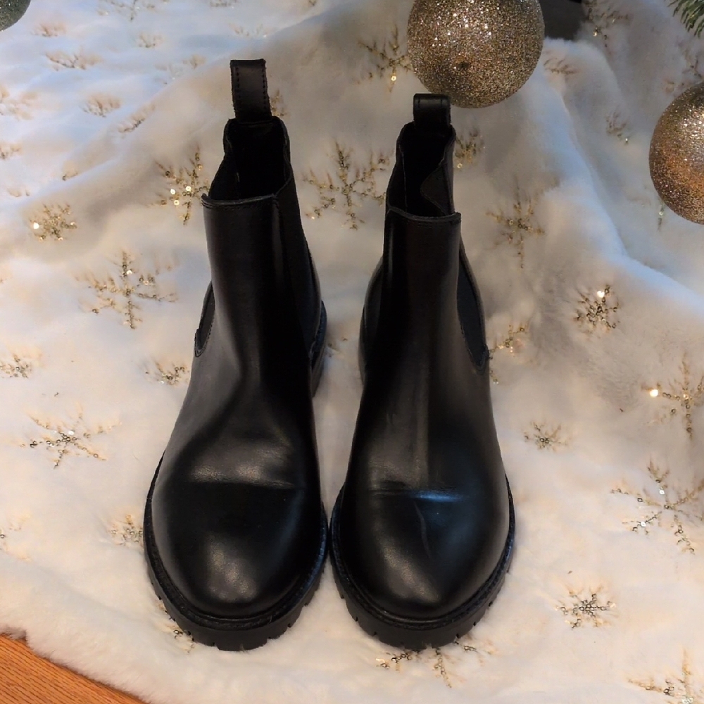 Steve MaddenLeopold Black Chelsea Leather Boots W 7.5